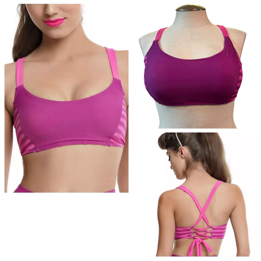 Hot Topic Juniors XXL‎ Disney Cheshire Cat Alice In Wonderland Bikini Swim Top